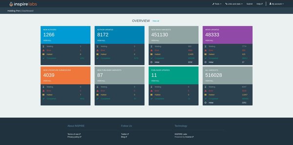 Dashboard for the holdingpen